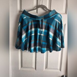NEW Blue Plaid Skater Skirt with shorts underneath sz L